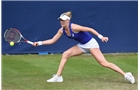 BIRMINGHAM, ENGLAND - JUNE 11: Alison Riske of United States returns a shot from Nadiia Kichenok of Ukraine on day three of the Aegon Classic at Edgbaston Priory Club on June 11, 2014 in Birmingham, England. (Photo by Tom Dulat/Getty Images)